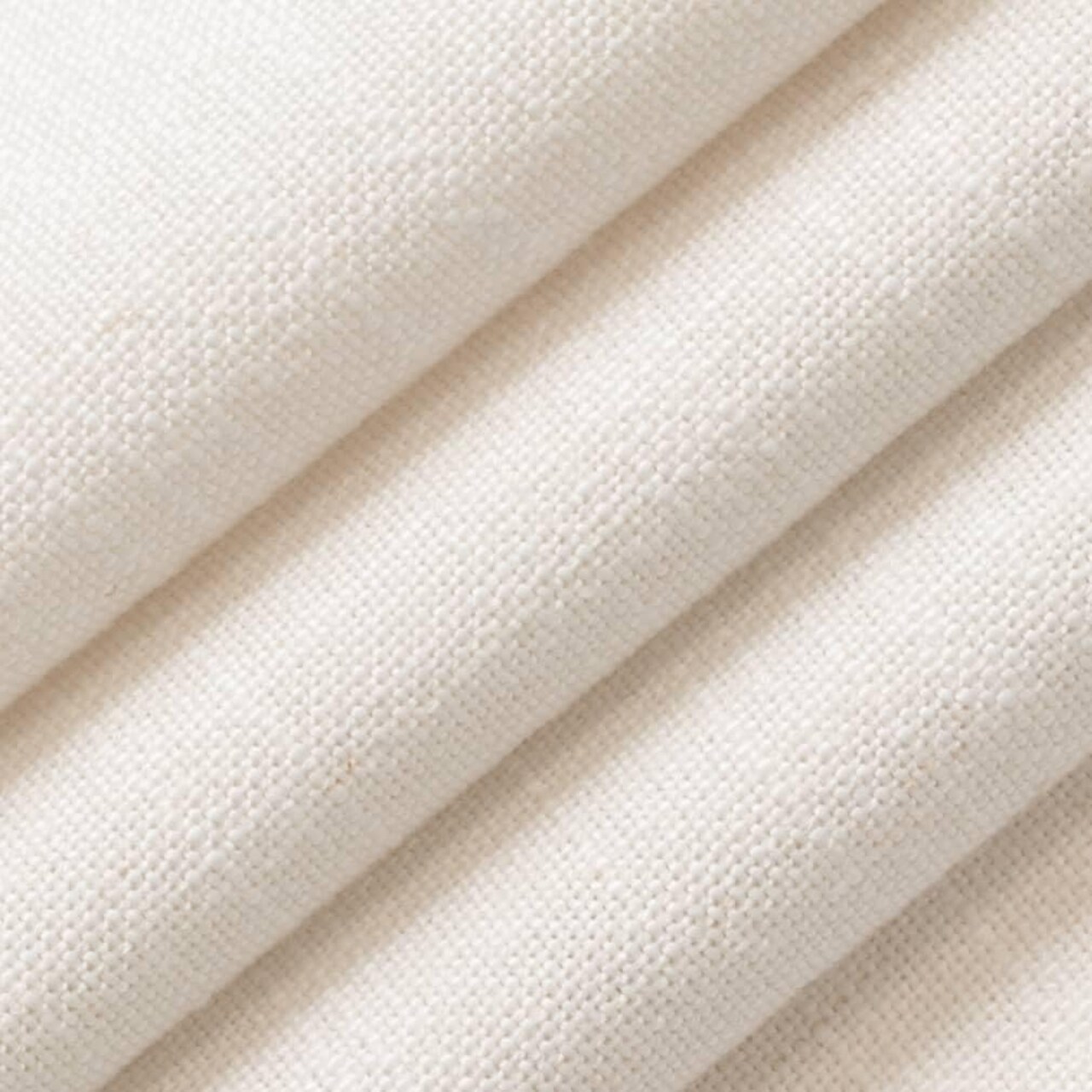 White OEKA-TEX Standard 100 Certified Plain Linen Blend Upholstery Fabric by The Yard - SKU: Ross Cotton
